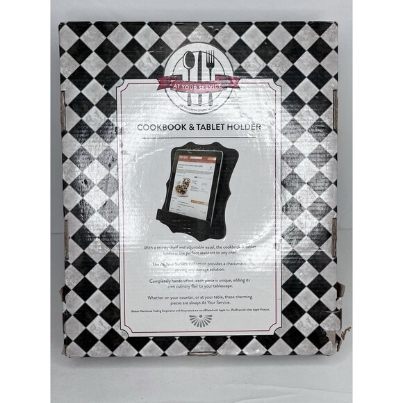 Boston Warehouse Black Countertop Cookbook iPad Holder Stand - Picture 3 of 8
